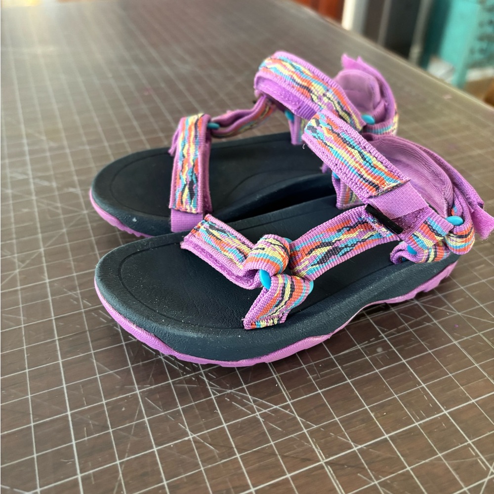 Teva Toddler Sandals Size 8 Pink Rainbow Sport Strap Outdoor Shoes - Picture 2 of 5